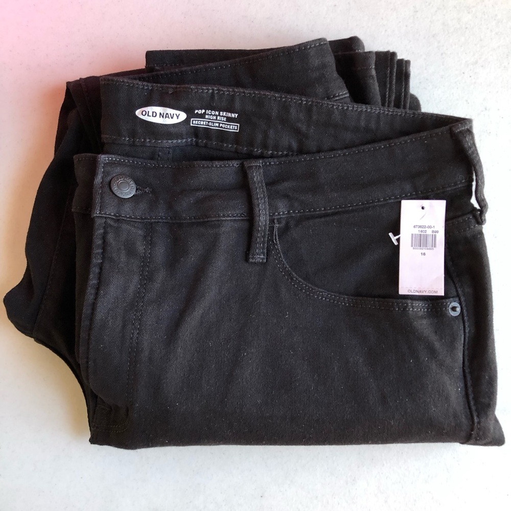 Old Navy Pop Icon Skinny High Rise Black Jeans w/Secret Slim Pockets - Size 16